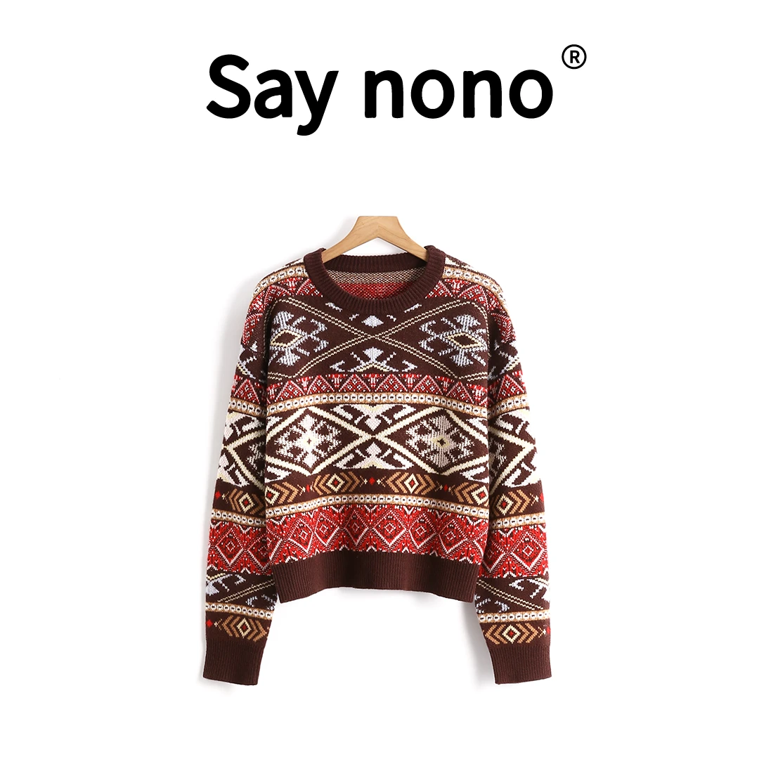 懒猫nono│Saynono  德尔花园＿新款纱线嵌花费尔岛毛衣 /ZS24309