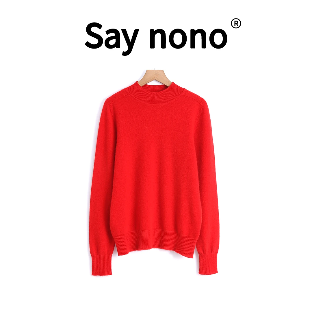 懒猫nono│Saynono 康赛妮山羊绒无缝半高领领套头衫/ND257023MS