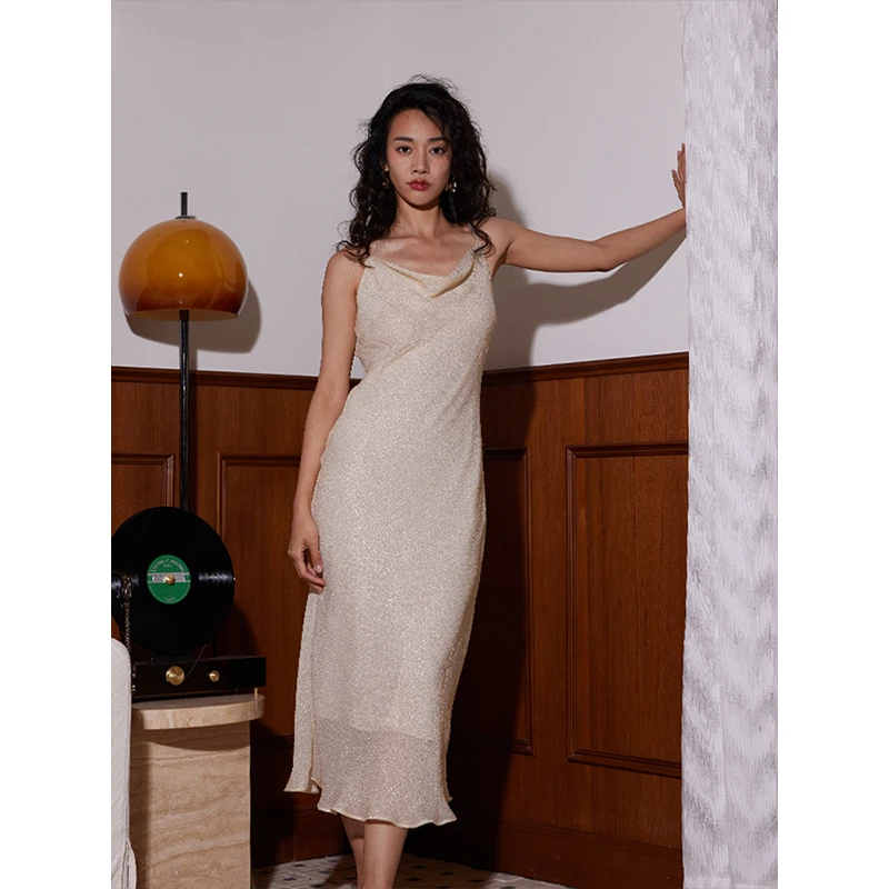 Daily Romance宴会气质礼服璀璨钻闪人鱼性感修身去修吊带连衣裙