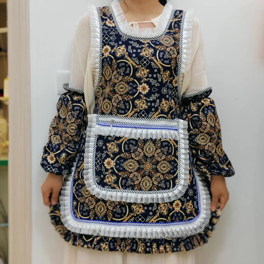 贵州新款纯棉花边围裙爆款厨房专用时尚可爱工作服工厂自产自销