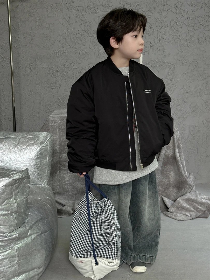 【由你】冬季轻薄棉外套2024冬季新款韩版高街秋冬棒球服飞行夹克潮