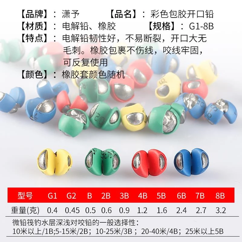 【快速】包胶咬铅子线咬铅套装夹铅路亚开口防走水矶钓筏钓配件渔
