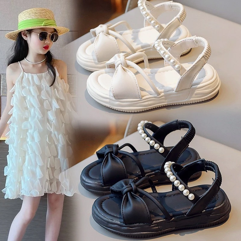 女童凉鞋2024夏季新款软底中大童时尚沙滩鞋儿童洋气小女孩公主鞋