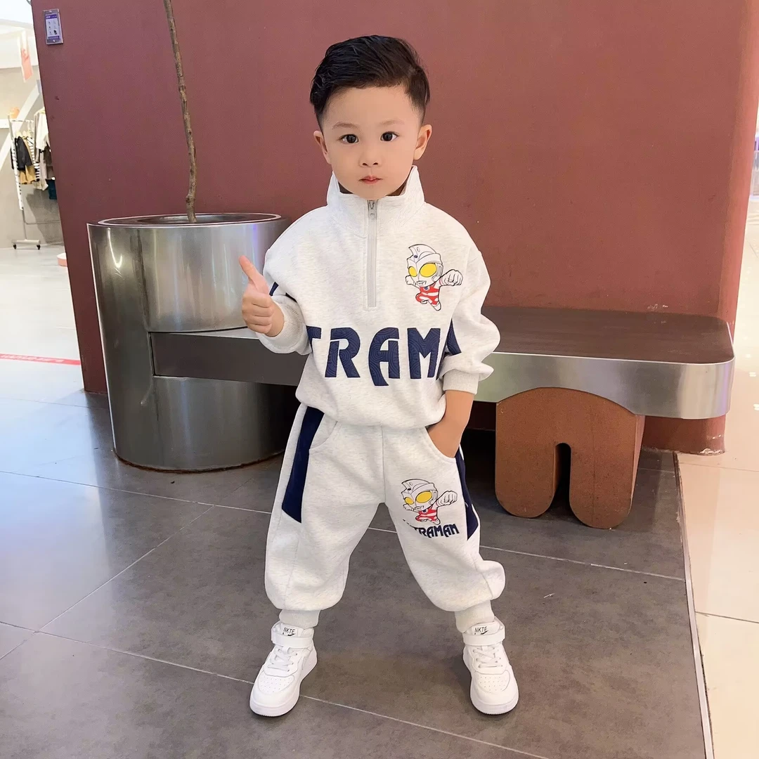 奥特曼衣服男童秋装套装24新款洋气宝宝春秋款儿童网红酷帅两件套