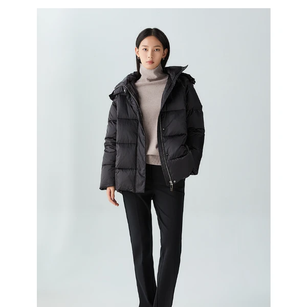 黑色短款羽绒服YDCD1902ACBK0C3