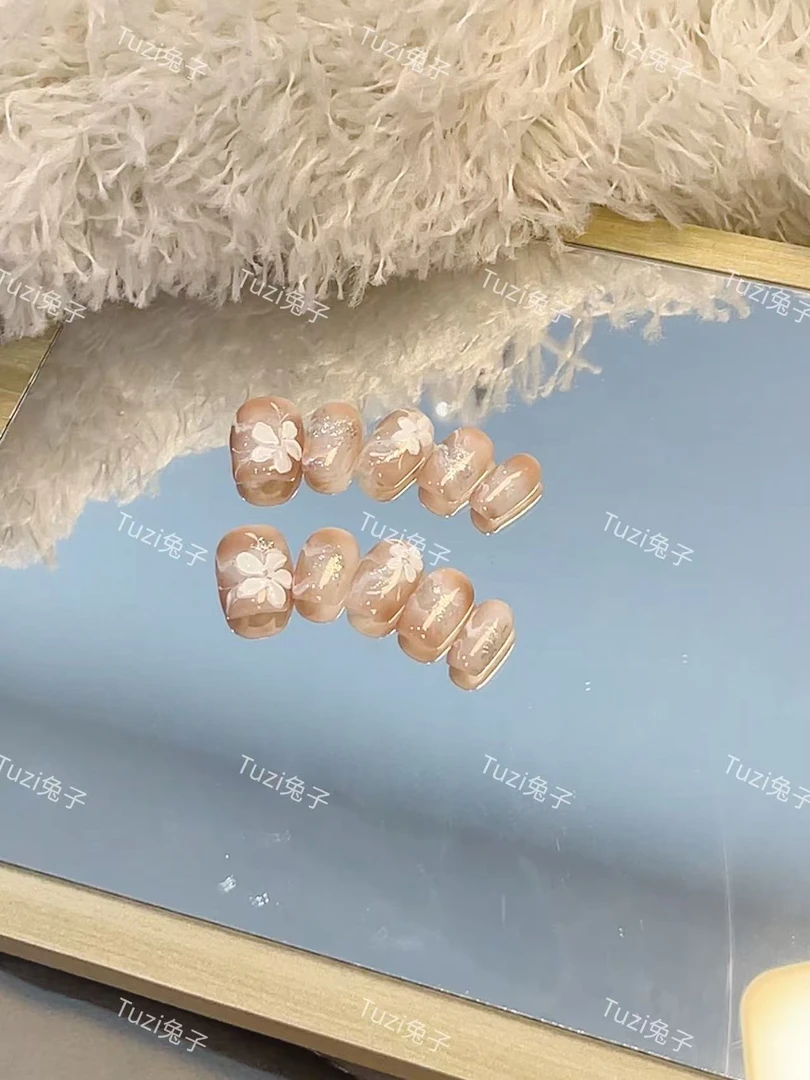 纯手工穿戴甲 手绘晕染风格 气质款