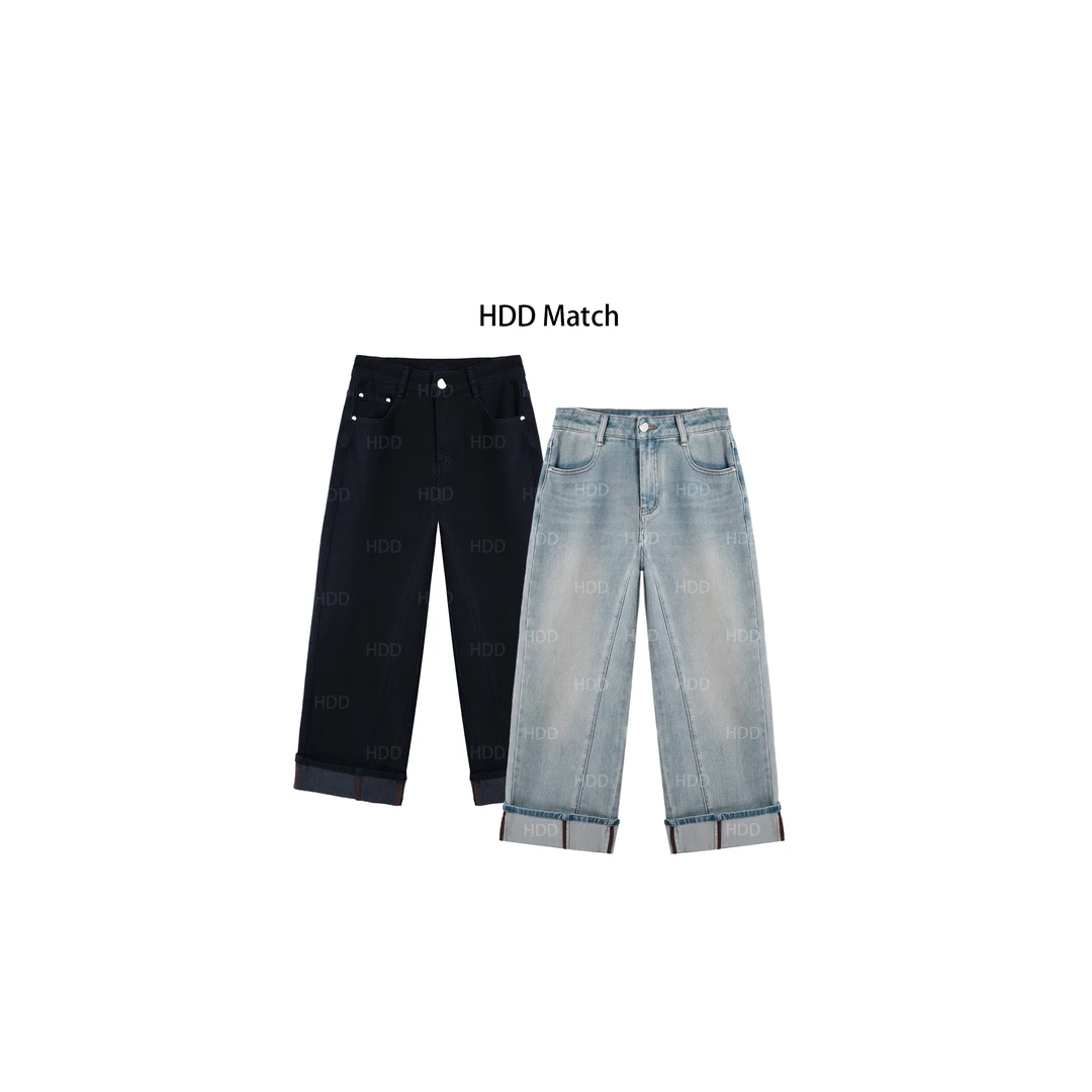 HDD Clothing "牛仔方式" 早春纯色设计直筒女百搭牛仔裤 Y6943