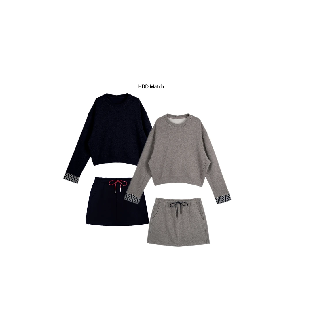HDD Clothing "简约气质"秋季拼接袖子设计卫衣+裤裙女套装Y6178