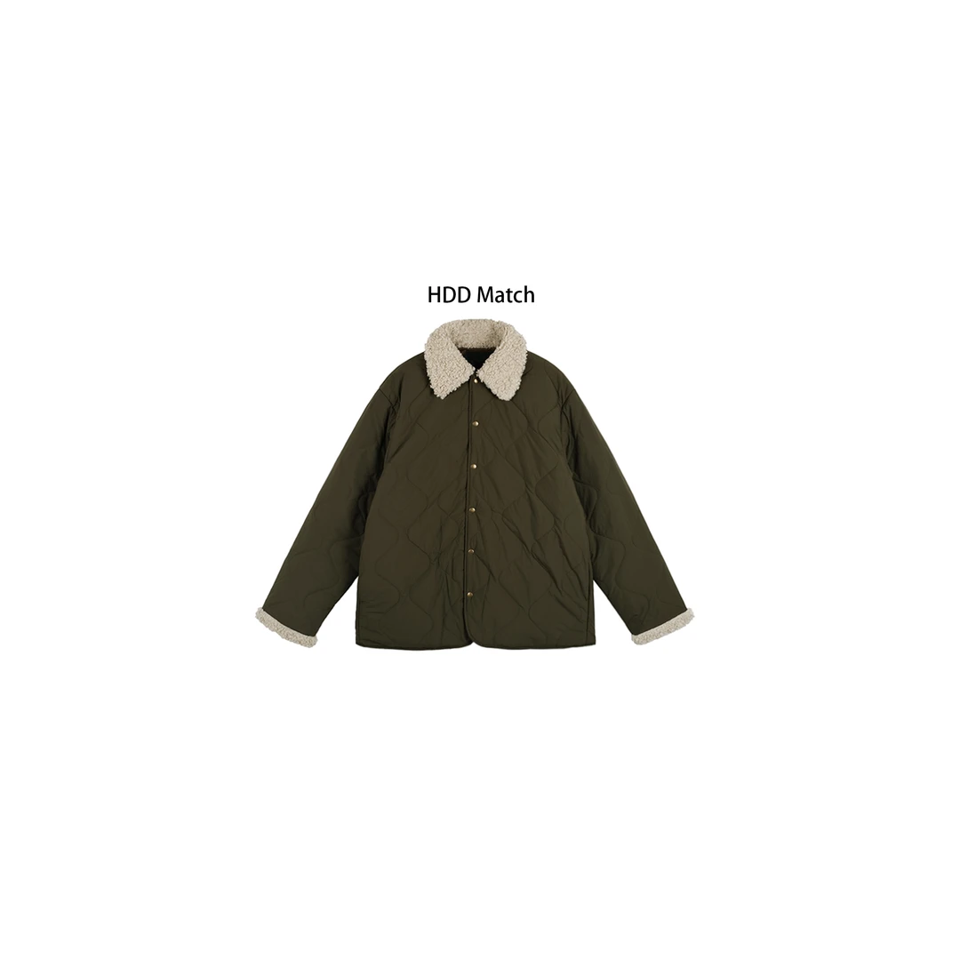 HDD Clothing "基础设计" 秋冬羔毛领女款小众夹棉外套 Y6255