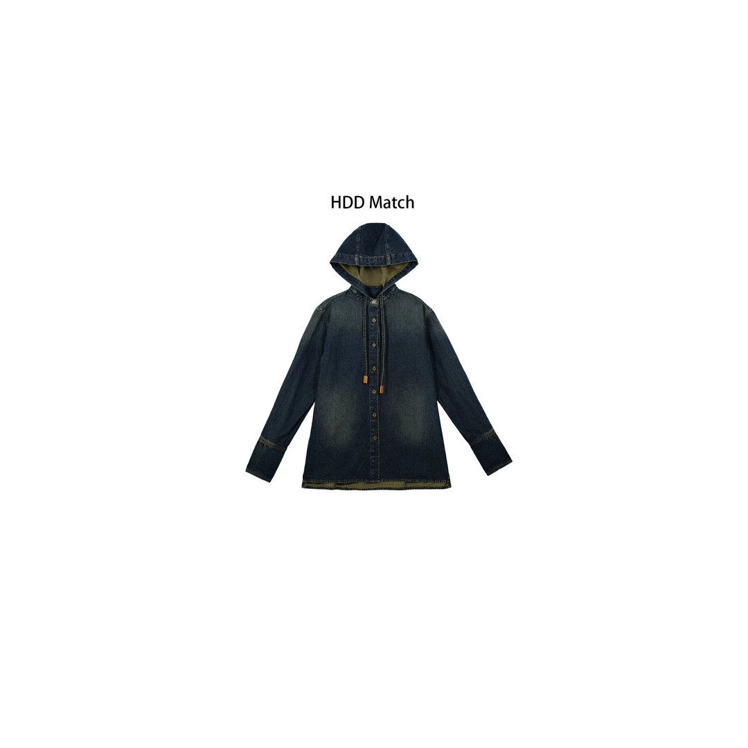 HDD Clothing "经典轮廓"秋季过渡色牛仔衬衫上衣外套 Y0045