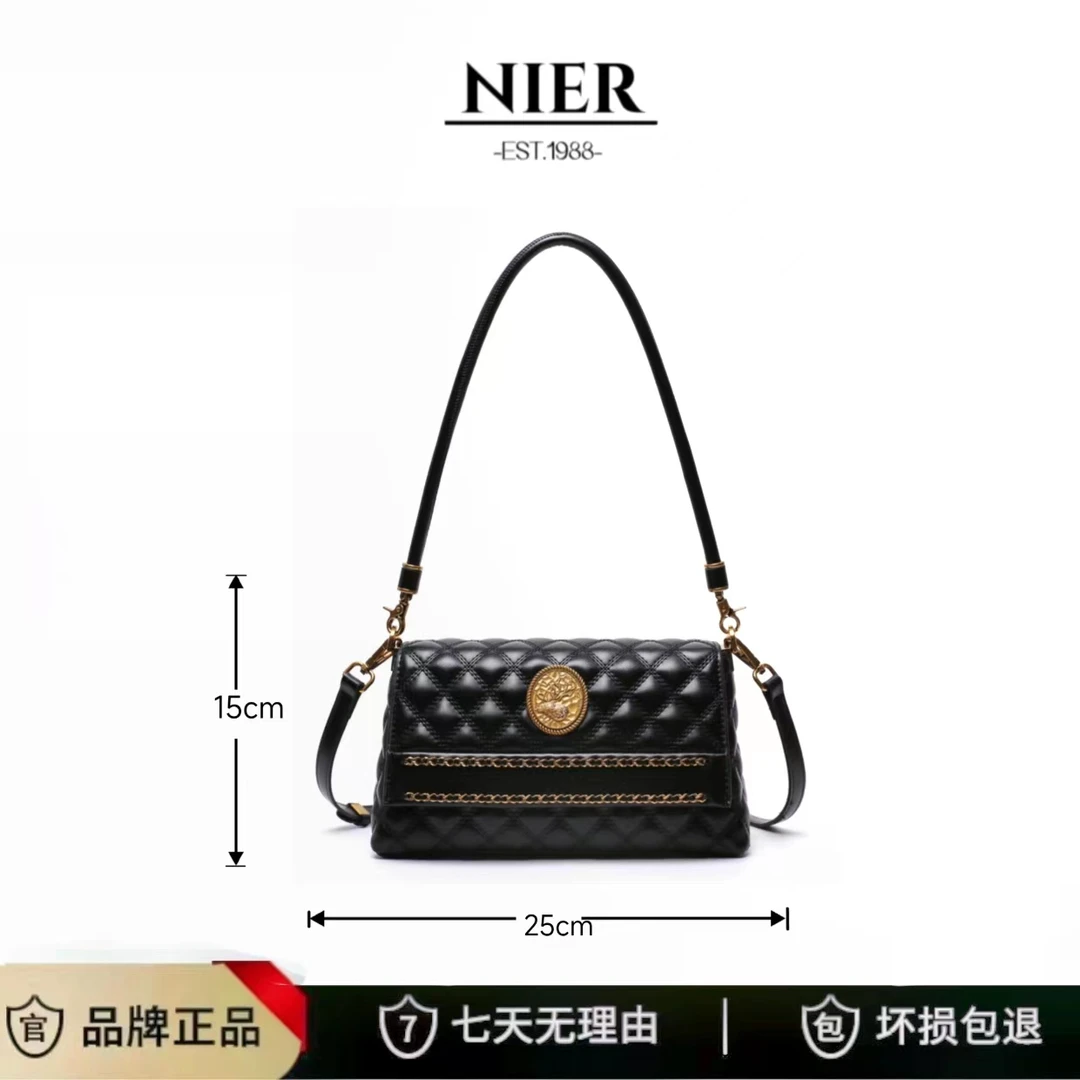 【媛媛专属】NIER/尼亚2023新款百搭气质单肩包斜挎包8036黑