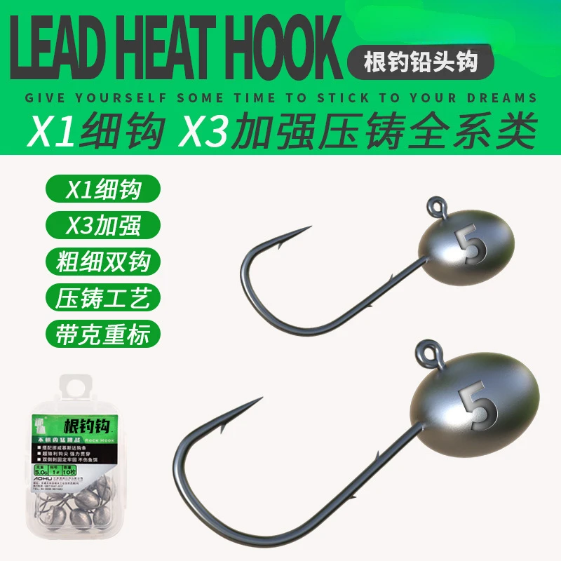 【精选】根钓钩加强根钓微物路亚饵软饵双背刺防脱小型青梢钩铅头钩