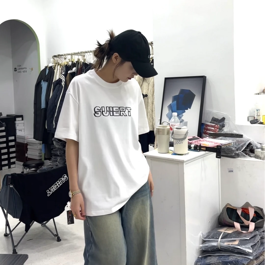 【瘾尚】字母宽松休闲百搭圆领T恤