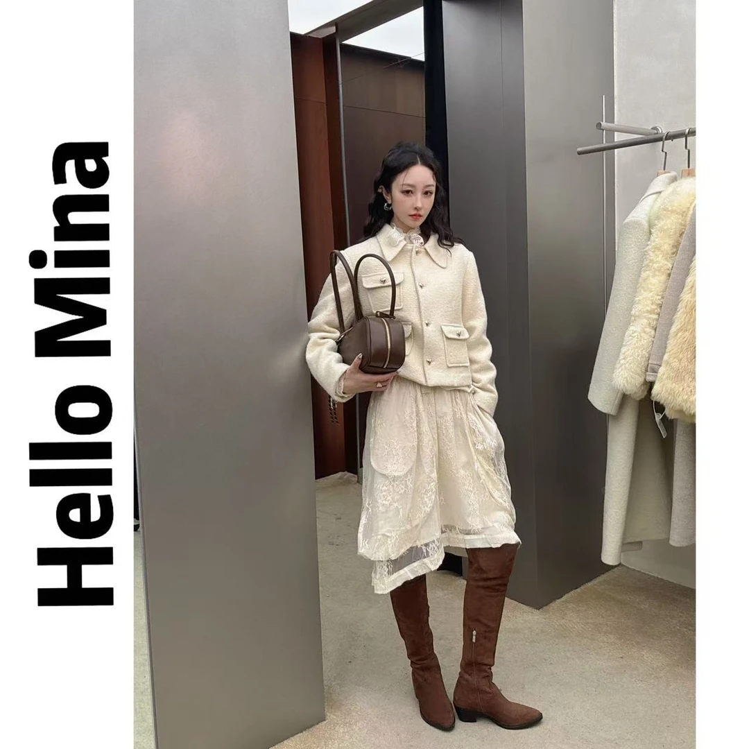 83803法式重工绣花蕾丝半身裙