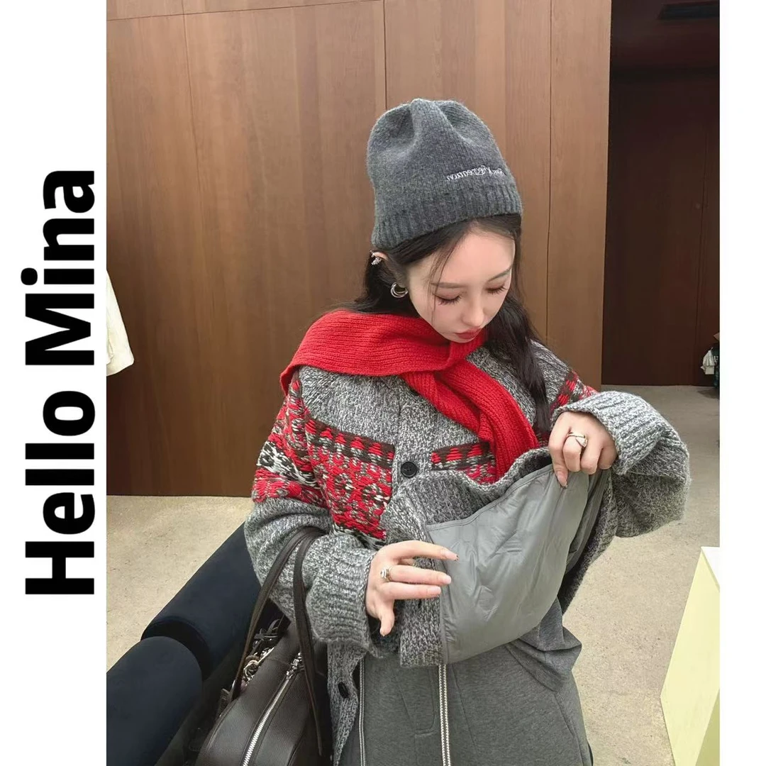 24920红色氛围感围巾