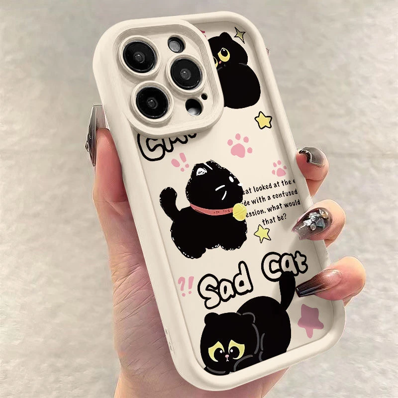 ins可爱猫咪苹果15promax手机壳iphone14/13卡通12/11网红xs创意