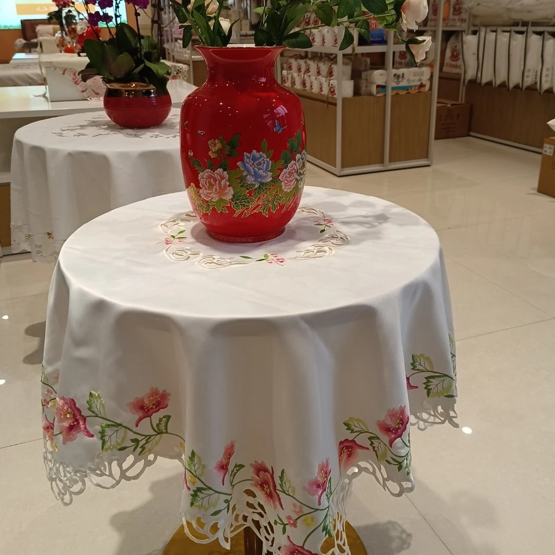 【千惠家纺】工艺绣花台布110*110