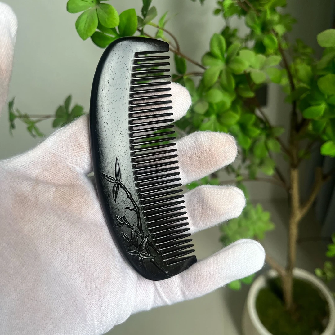 紫光檀竹报平安木梳防静电 不断发 不卡发 顺发 送老婆女友首选