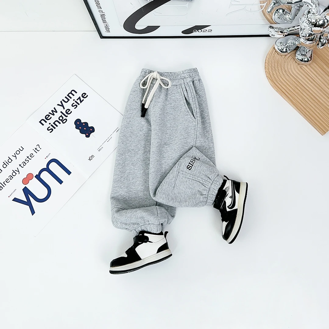 儿童加绒裤子男童运动裤2024新款秋冬装 D-BAO24051 悠悠童话童装