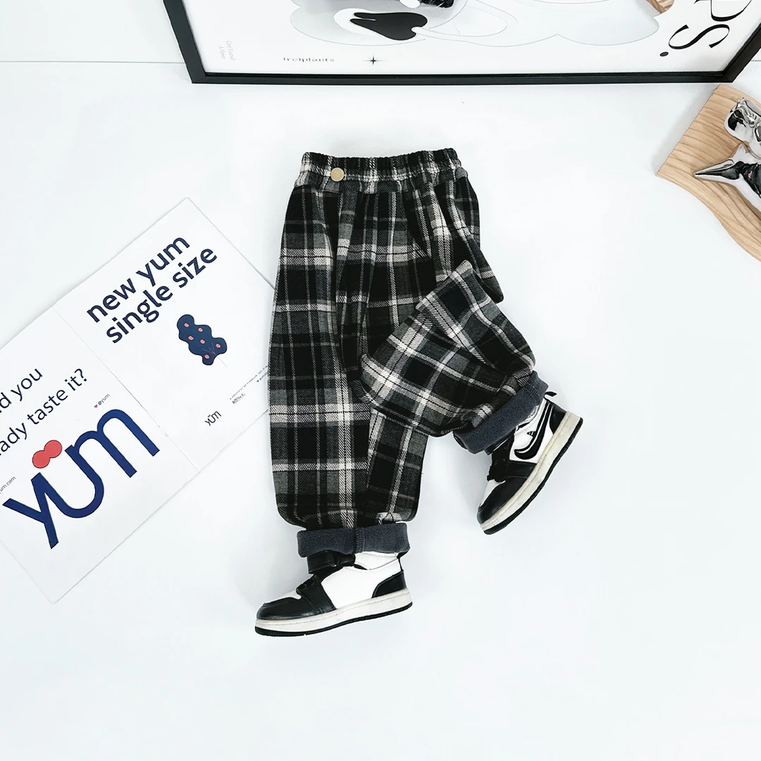 男童加绒裤子儿童休闲裤2024新款秋冬装 D-FB24268 悠悠童话童装