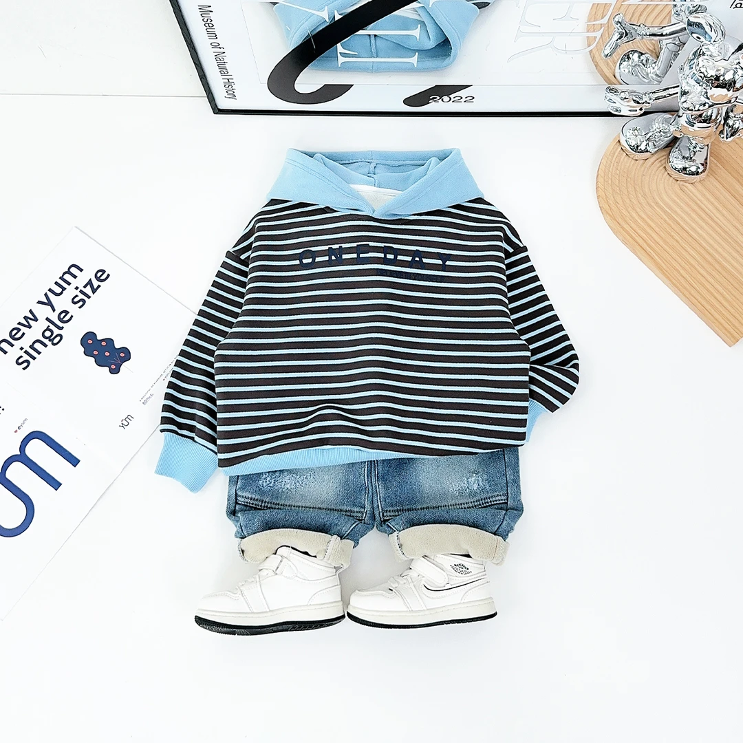 儿童卫衣加绒款连帽2024新款秋冬装男童 D-HS24199 悠悠童话童装