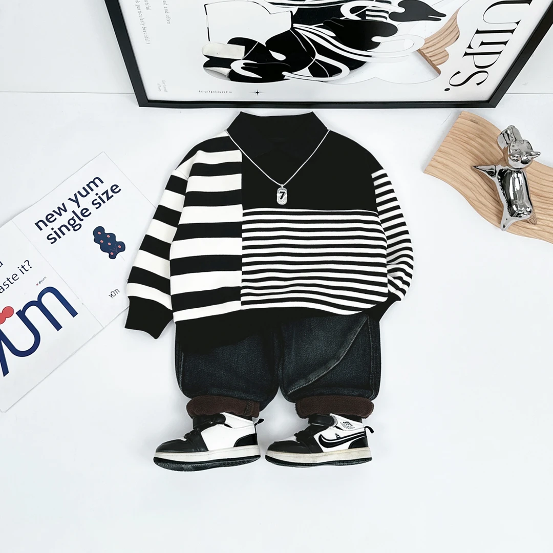 儿童卫衣加绒款长袖2024新款秋冬装男童 D-HZ241317 悠悠童话童装