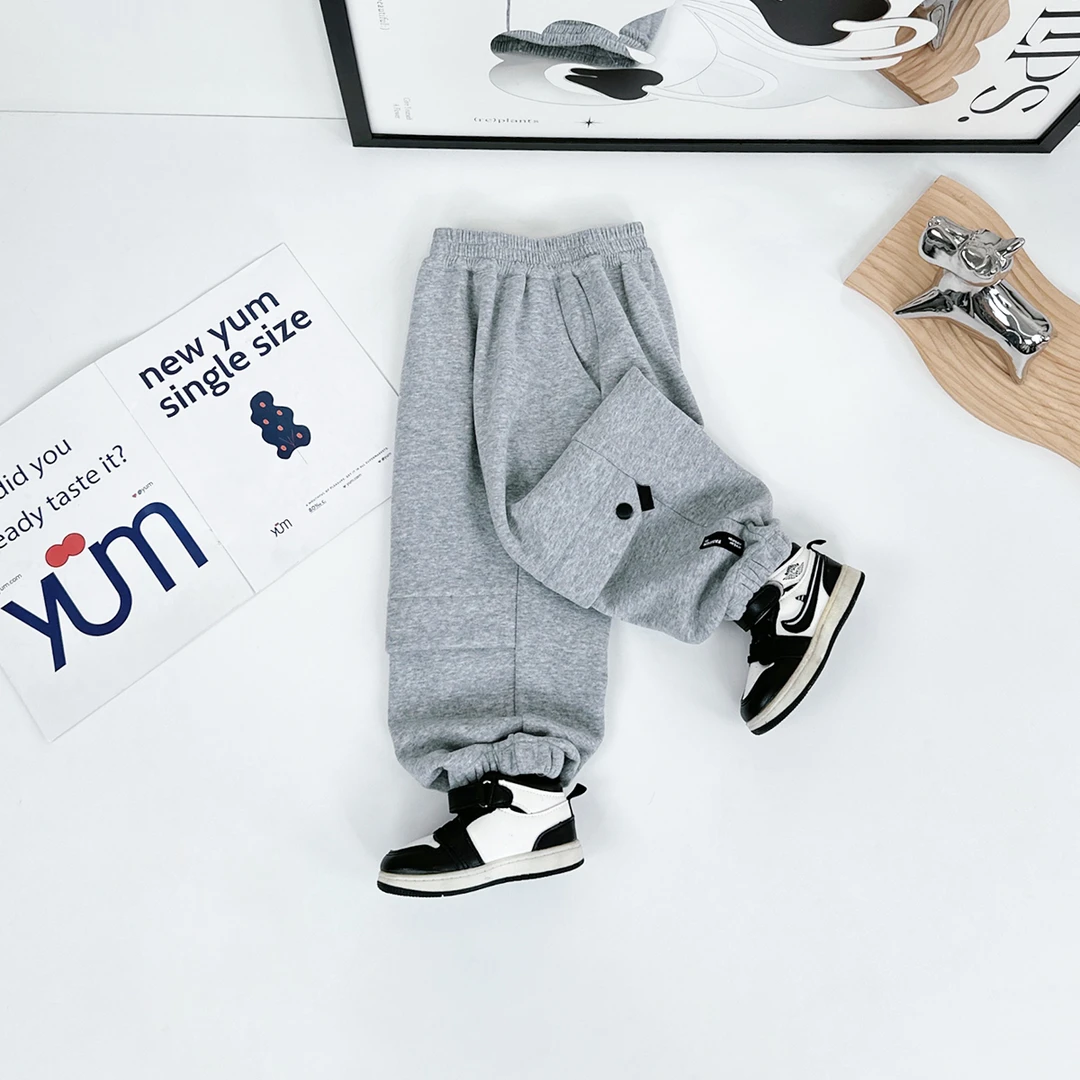儿童加绒裤子男童运动裤2024新款秋冬装潮 D-YC6891 悠悠童话童装