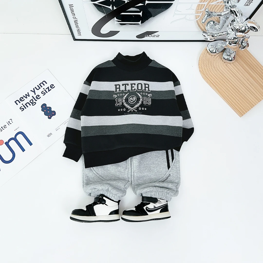 儿童卫衣加绒款长袖2024新款秋冬装男童 D-HZ241314 悠悠童话童装