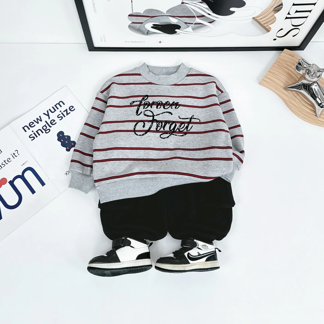 儿童卫衣加绒款长袖2024新款秋冬装男童 D-HZ241230 悠悠童话童装