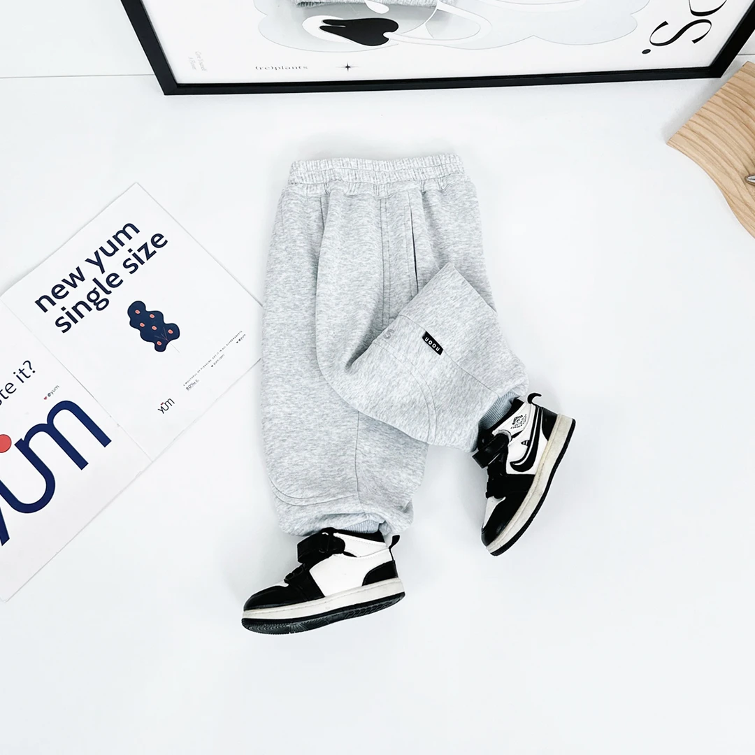 儿童加绒裤子男童运动裤2024新秋冬装 D-BQ241077N 悠悠童话童装