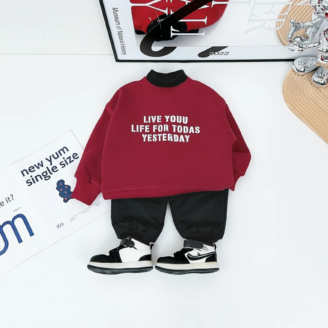 儿童卫衣加绒款长袖2024新款秋冬男童 D-BQ241173N 悠悠童话童装