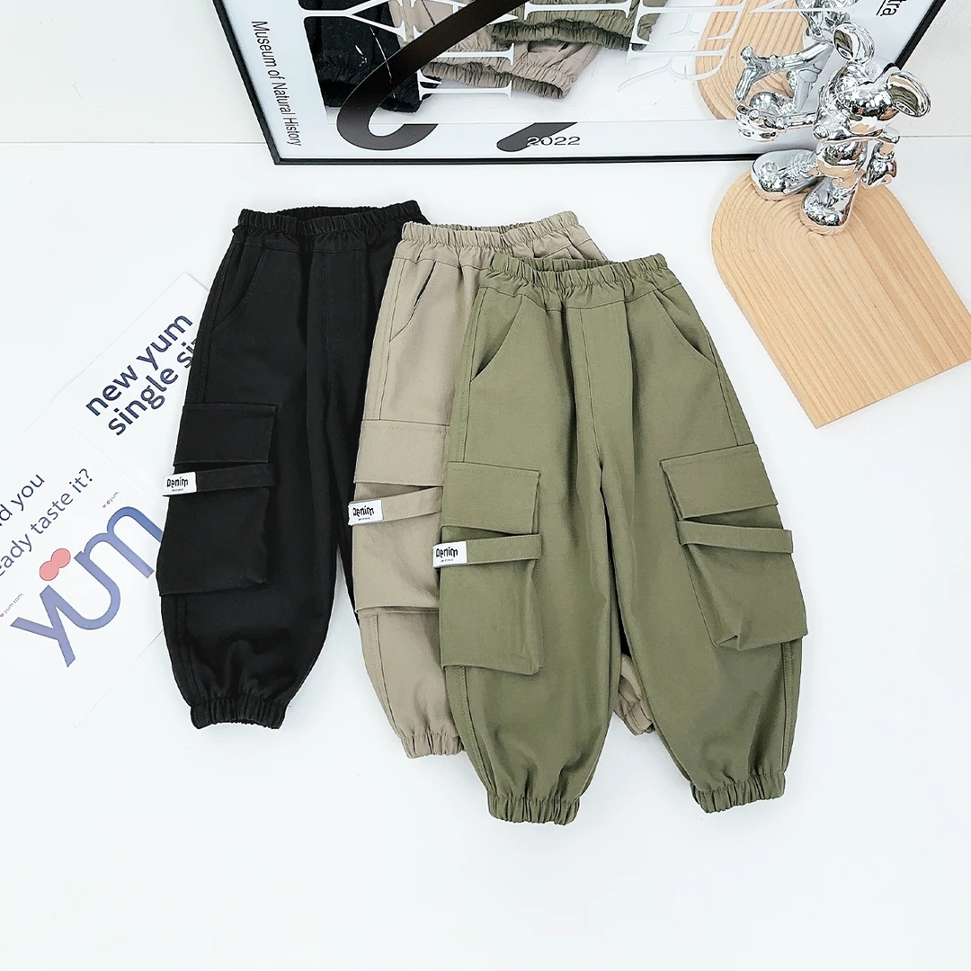 男童新加绒裤子儿童休闲裤2024新款秋冬装 D-ZY2420 悠悠童话童装