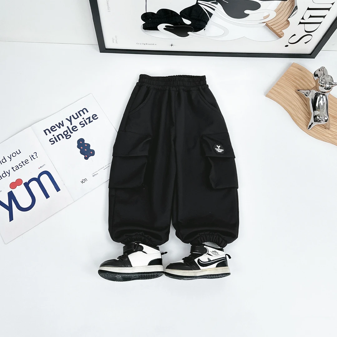 男童加绒裤子儿童休闲裤2024新款秋冬装D-BQ241097N 悠悠童话童装