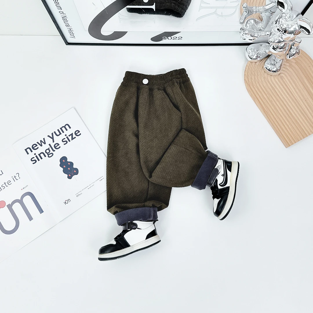 男童加绒裤子儿童休闲裤2024新款秋冬装 D-BQ24902Y 悠悠童话童装