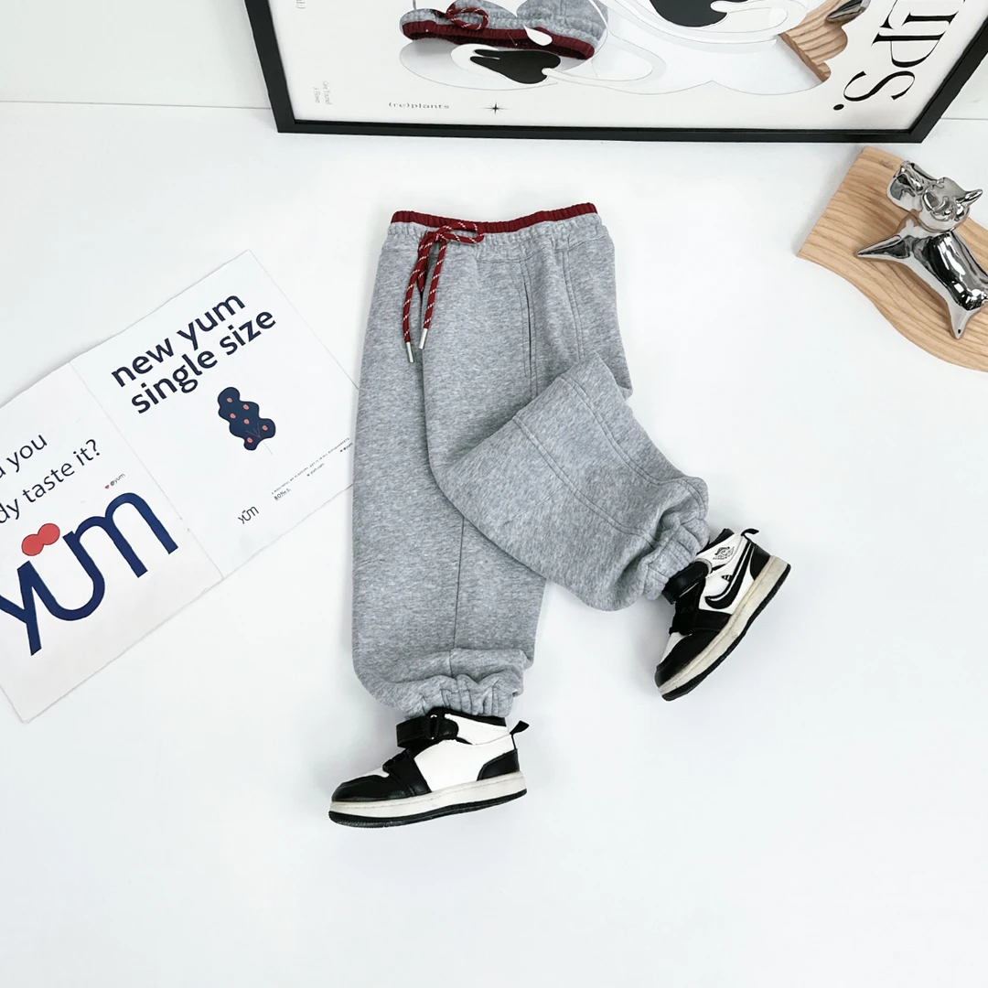 儿童加绒裤子男童运动裤2024新款秋冬装 D-FB24293 悠悠童话童装