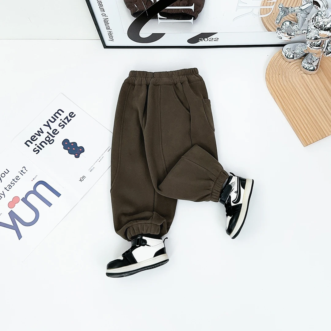 儿童加绒裤子男童运动裤2024新款秋冬装 D-DTXT177 悠悠童话童装