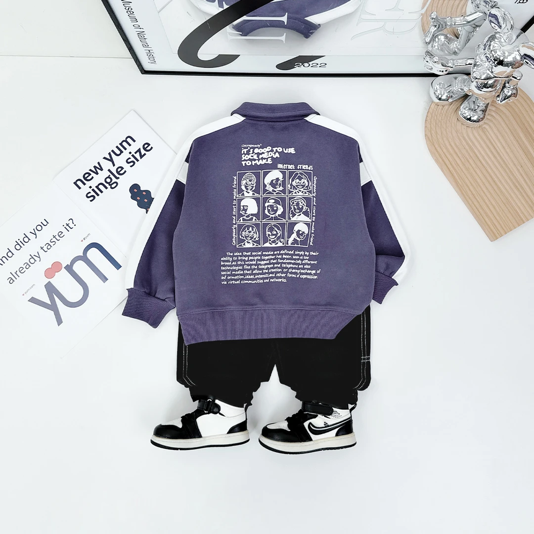 男童新长袖POLO衫儿童卫衣2024新款秋装 D-DTXT125 悠悠童话童装