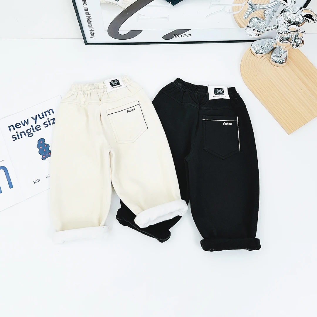 男童新加绒裤子儿童休闲裤2024新款秋冬装 D-XUE185 悠悠童话童装