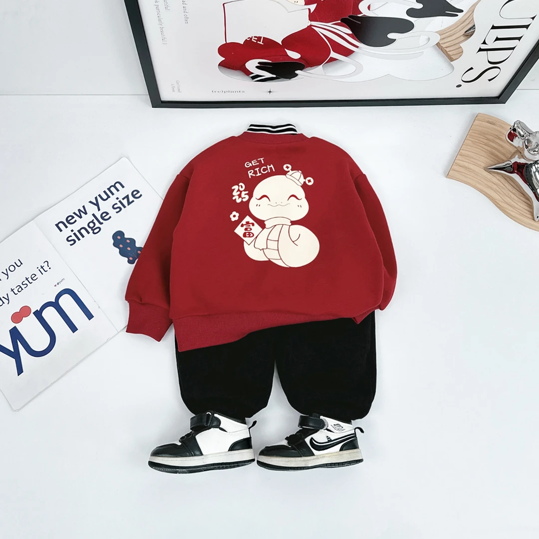 儿童卫衣加绒款长袖2024新款秋冬装男童D-BD89167儿童加厚卫衣