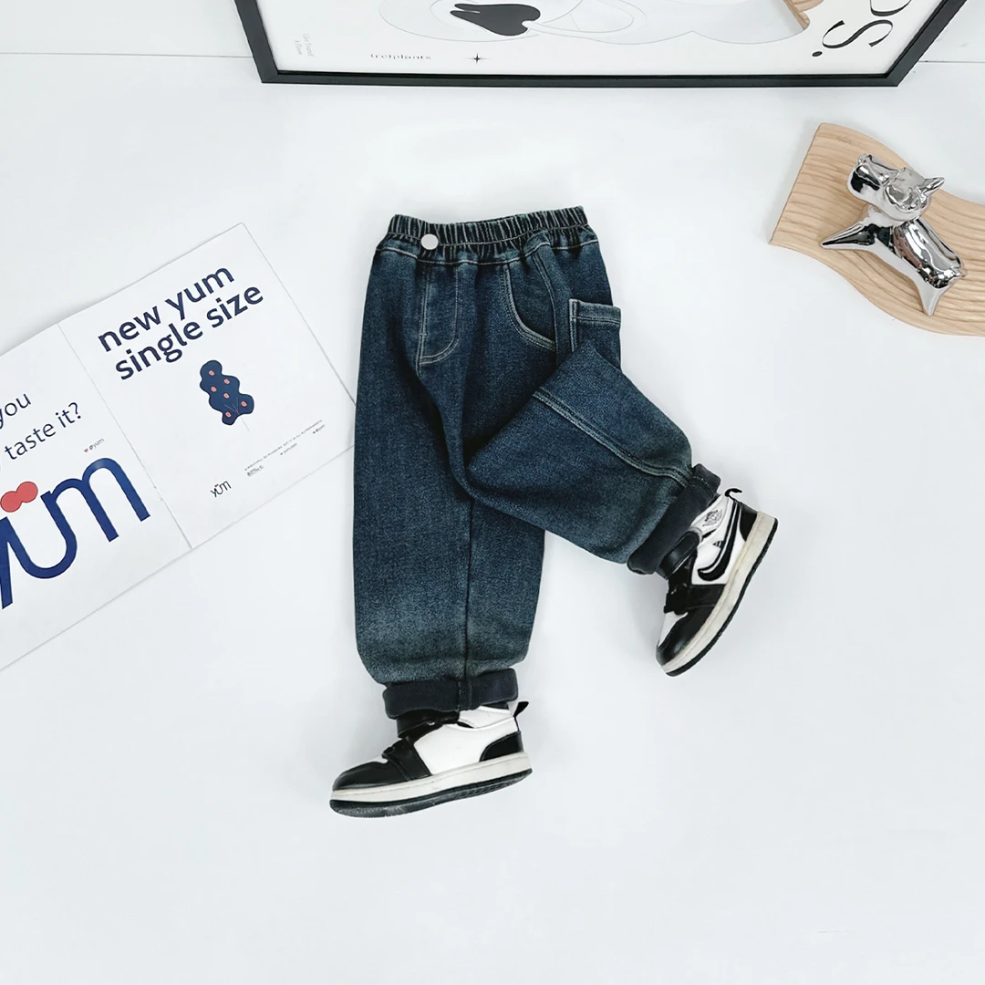 男童牛仔裤加绒裤子儿童2024新款秋冬装 D-CXF3390 悠悠童话童装