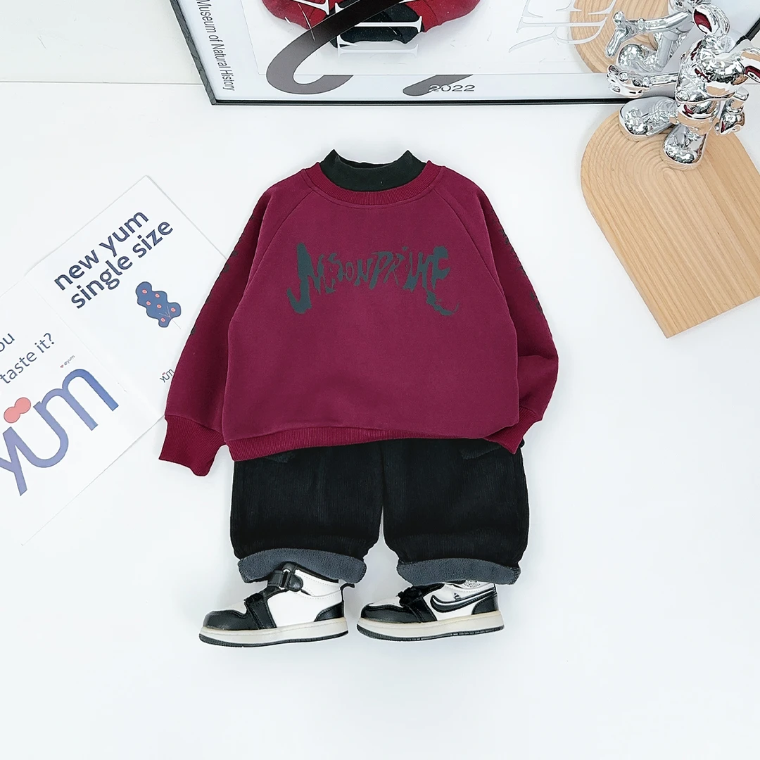 儿童新卫衣加绒款长袖2024新款秋冬装男童 D-YC6920 悠悠童话童装