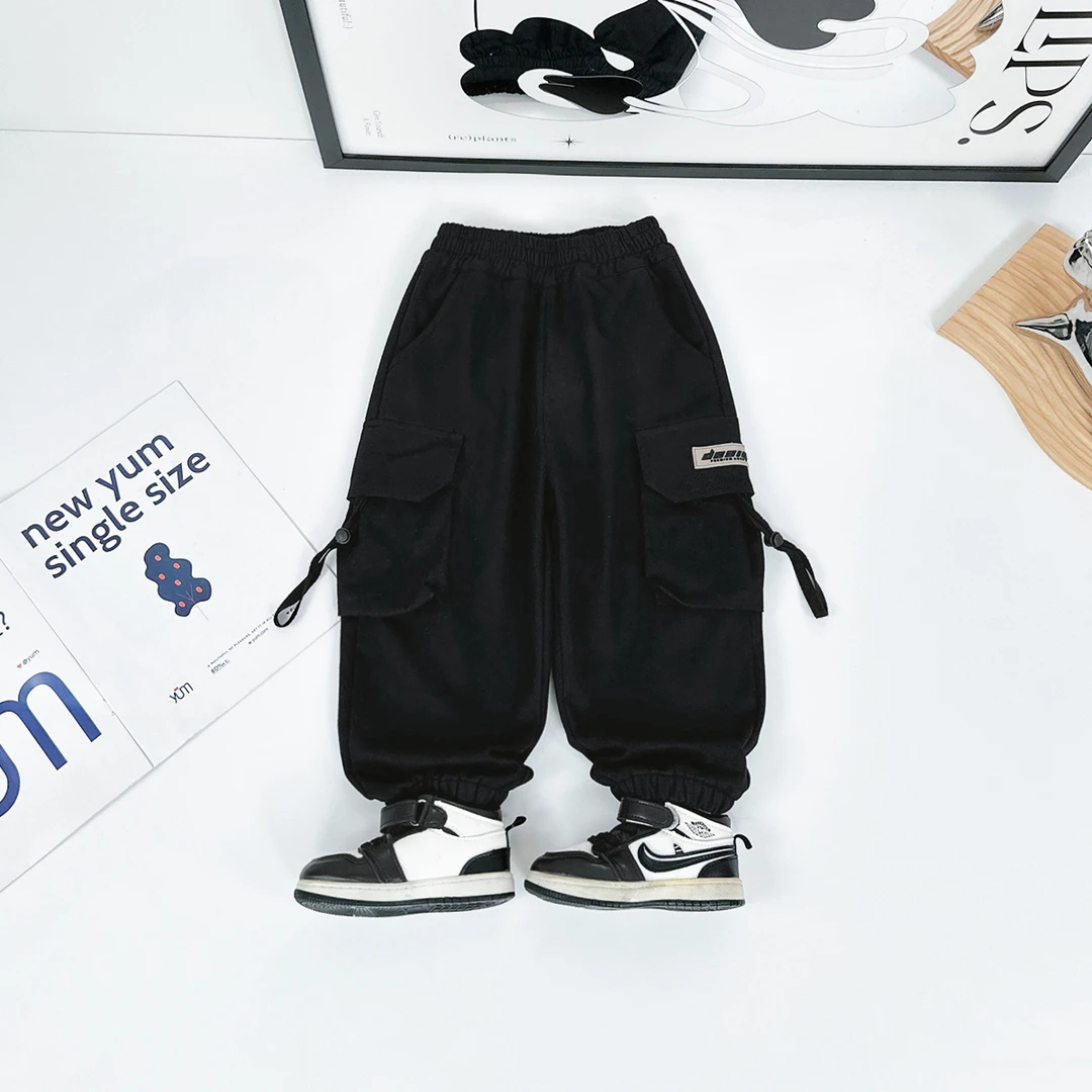 男童加绒裤子儿童休闲裤2024新款秋冬装 D-BQ24888N 悠悠童话童装