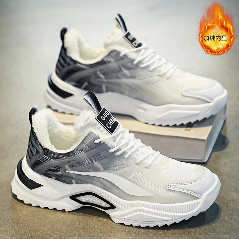 意尔康冬季大码男鞋2023新款加绒保暖二棉鞋青少年运动休闲跑步老