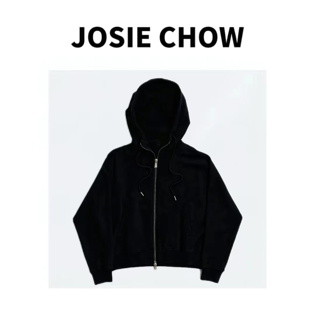 JOSIE CHOW【暗夜】秋冬重磅高克重连帽长袖卫衣。JC383210