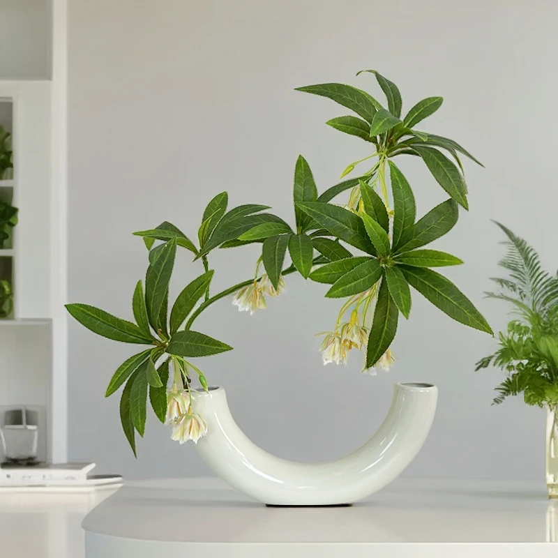 北欧现代仿真花假花长枝水石榕花室内绿植园林造景家居装饰花束