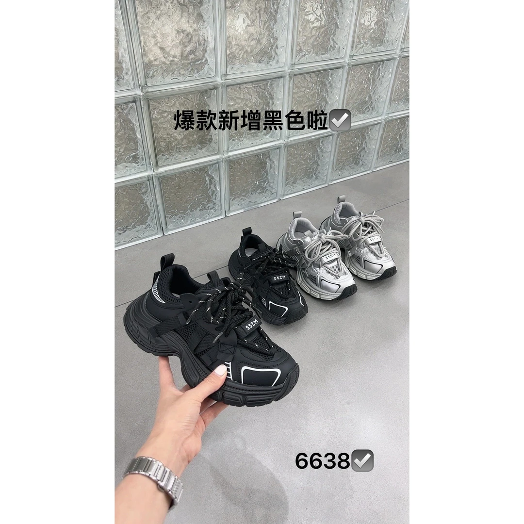 6638韩版时尚潮流厚底透气休闲女鞋