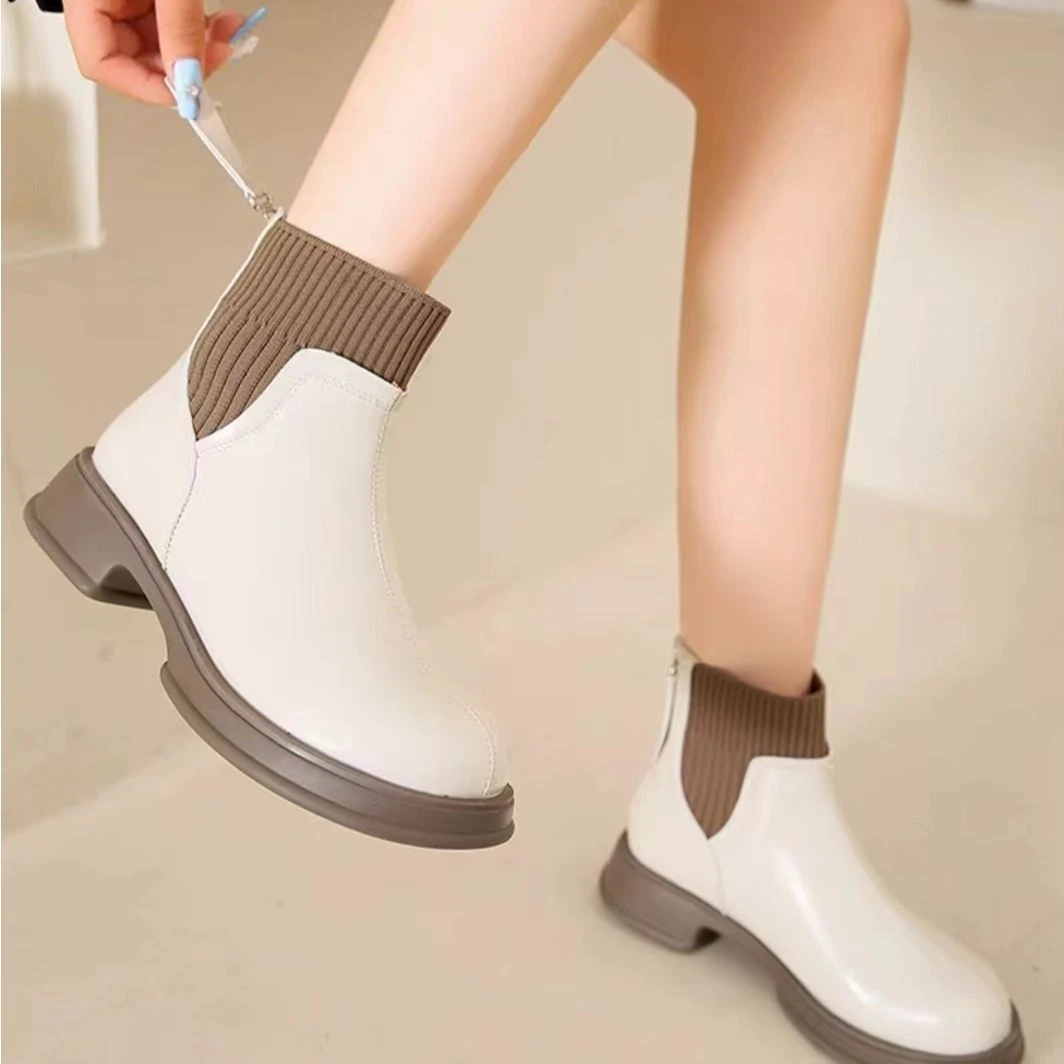 XP6688新款软底毛线口舒适切尔西马丁靴