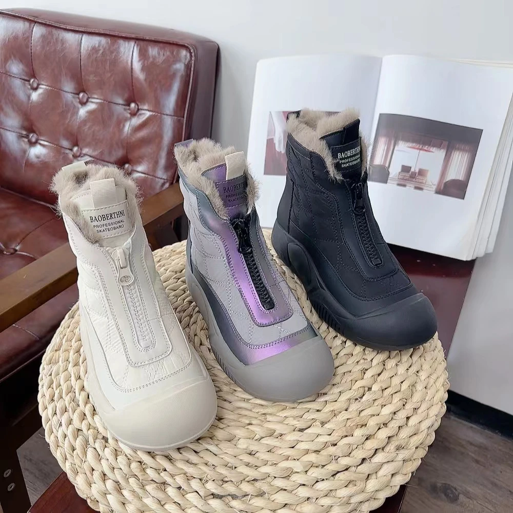 3355-1冬季新款外穿加厚加绒保暖棉鞋防滑软底宽松雪地靴