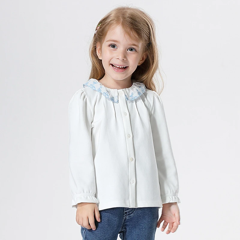女童开衫春秋洋气翻领衬衫儿童衬衣长袖春秋小童上衣娃娃宝宝267