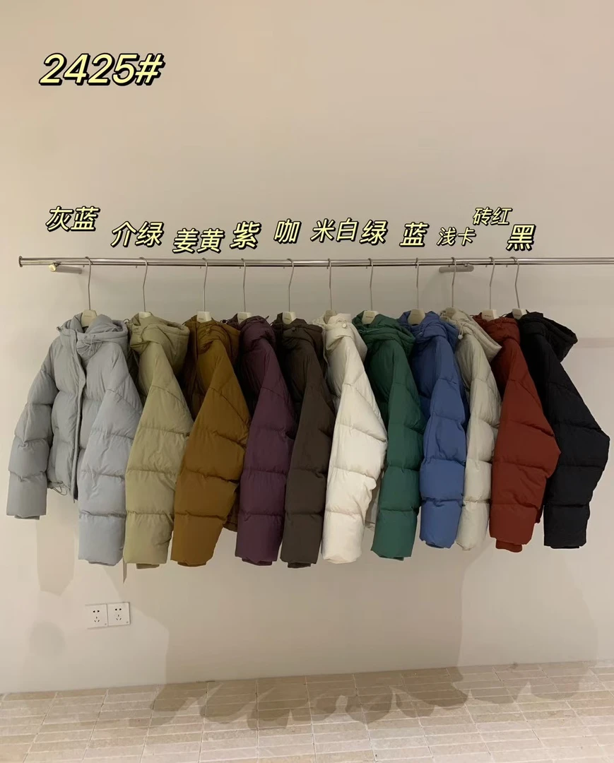 晨妹～韩系冬季连帽新国标90白鸭绒羽绒服2425